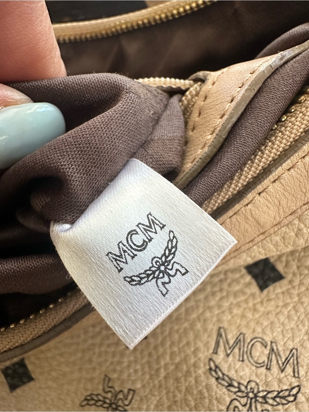 MCM Visetos Signature Beige HOBO Bag - Picture 12 of 15